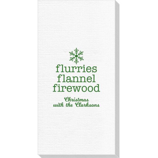 Flurries Flannel Firewood Deville Guest Towels